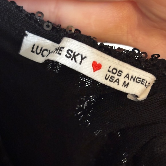 NWOT Lucy in the Sky Sequin Tie Back Black Stretch Pantsuit - Picture 5 of 8